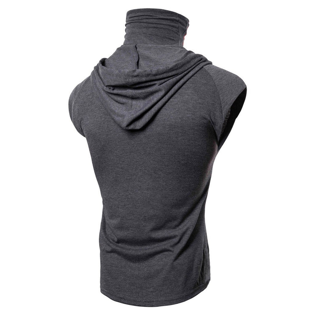 I Royal Mens Mask Button Sports Vest Hooded Splice Large Open-Forked Male Vest May 4Th eprolo 