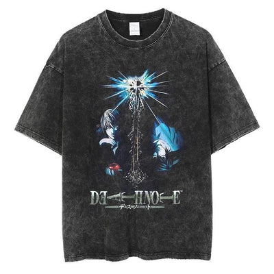 I Royal Washed retro men's short-sleeved t-shirt anime peripheral printed loose t-shirt for men eprolo 