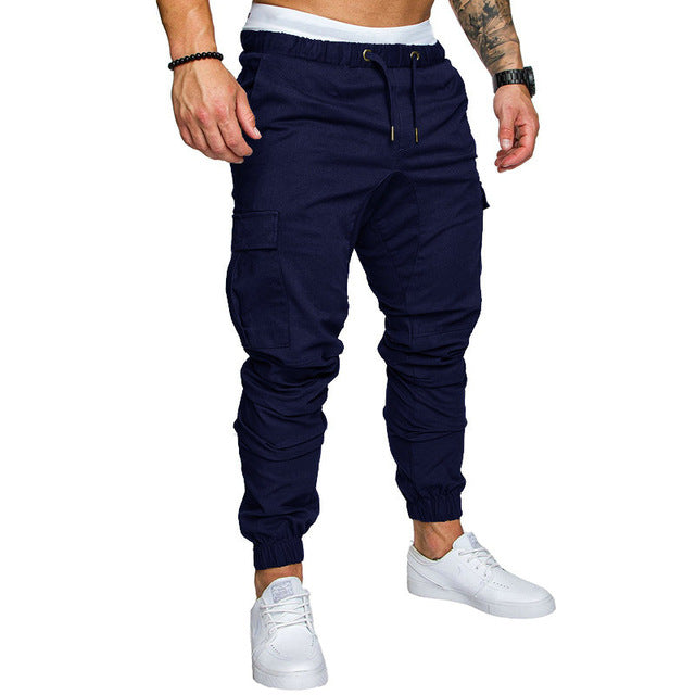 I Royal Men's Joggers Solid Multi-pocket Pants eprolo 