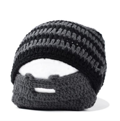 Warm Winter Men Fashion Punk Knit Crochet Beard Hat Beanie Mustache Face Mask Ski Snow Caps