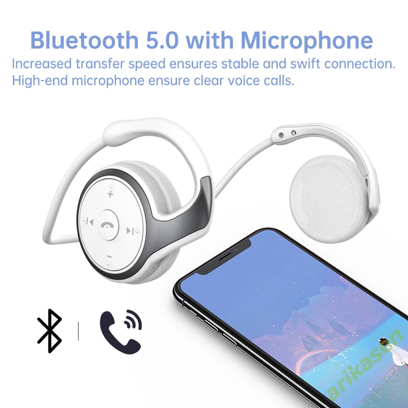 Arikasen A6 Bluetooth Earphones On ear Comfortable Wireless Headphone Microphone Deep Bass 3D Stereo Sound Bluetooth 5.0 Headset