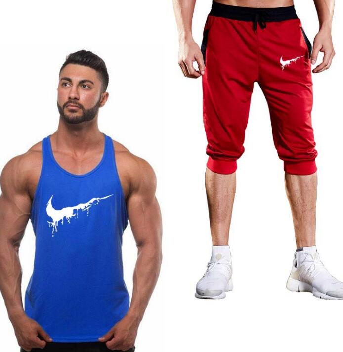 I Royal Two Pieces          Cotton Fitness Vest Men's Sleeveless Vest eprolo 