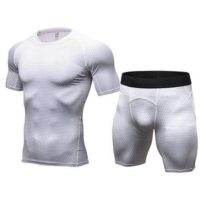 Running set T Shirt and shorts  Compression Tights Underwear Sets Crossfit Bodybuilding Fitness Sport Jerseys