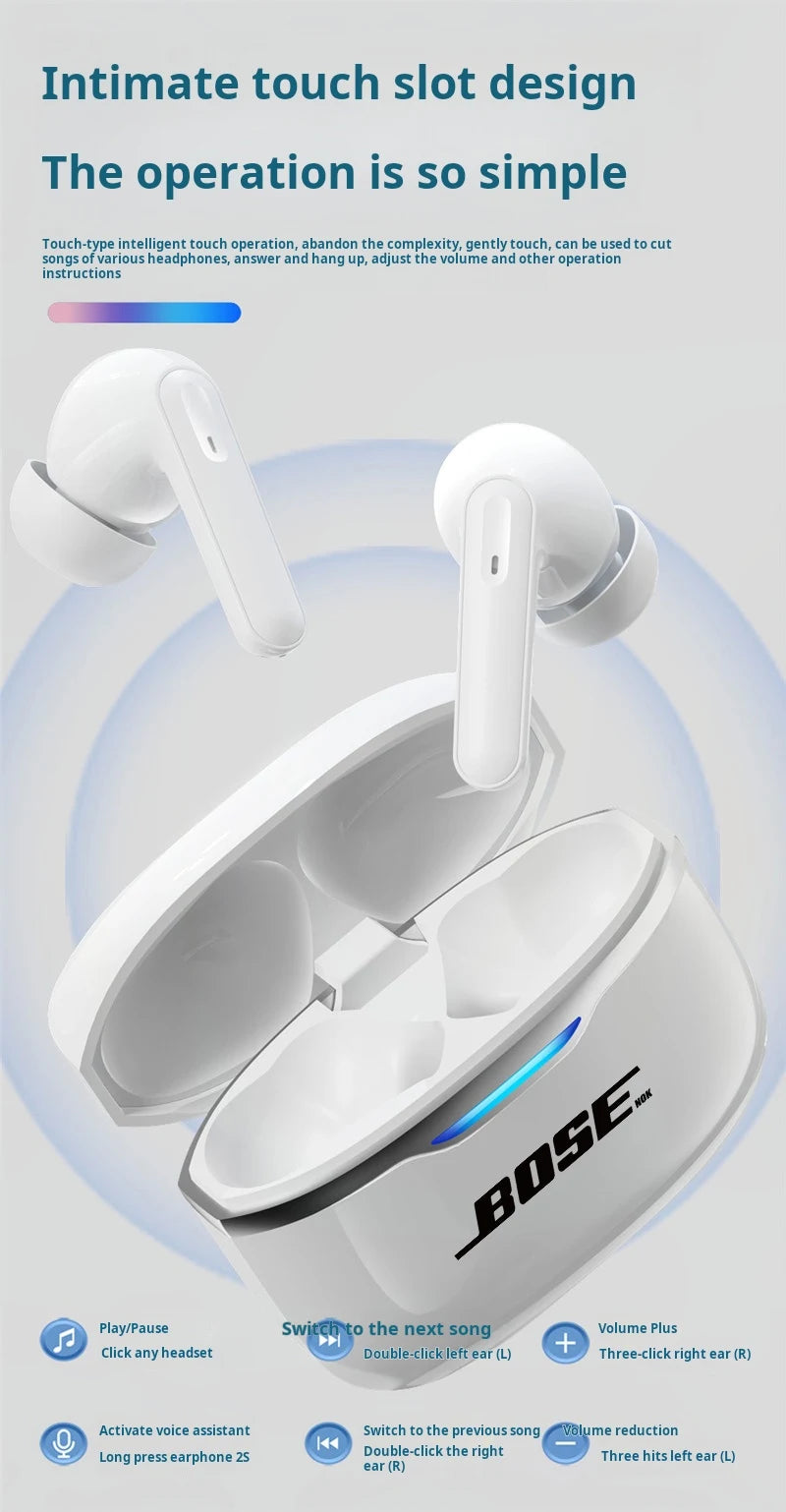 True Wireless Bluetooth Headphones IPX54 Waterproof Stereo Earbuds Touch Volume Earphones With Mic Music Headset