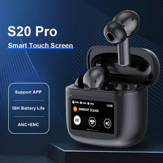 I Royal S20 PRO Touch Screen ANC Wireless Earphones TWS Noise Cancelling Earbud Bluetooth 5.3 Support APP Long Battery life eprolo 