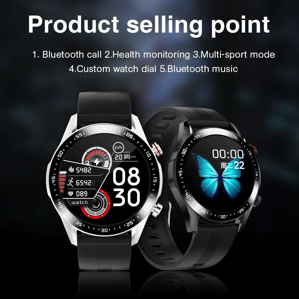 E1-2 Smart Watch Bluetooth Call Custom Dial Full Touch Screen Waterproof Smartwatch For Android IOS Sports Fitness Tracker