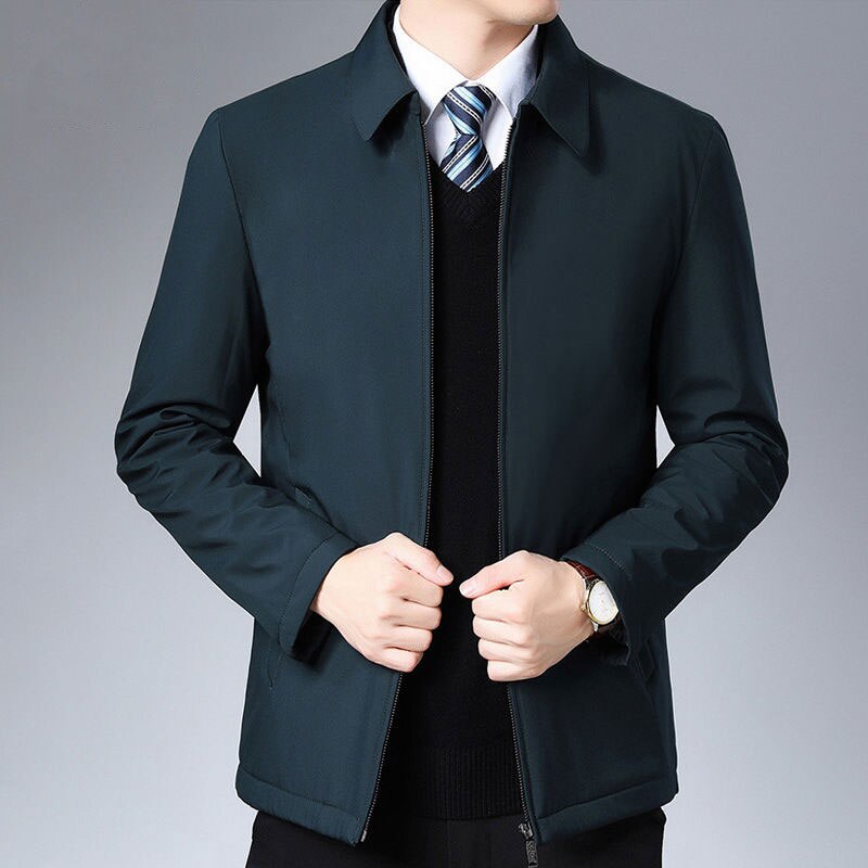 I Royal Men's Jackets And Coats Turn Down Collar Jacket Zipper Side Pocket eprolo 