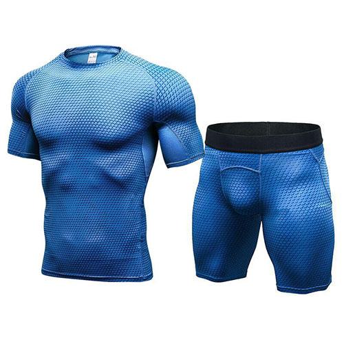 Running set T Shirt and shorts  Compression Tights Underwear Sets Crossfit Bodybuilding Fitness Sport Jerseys