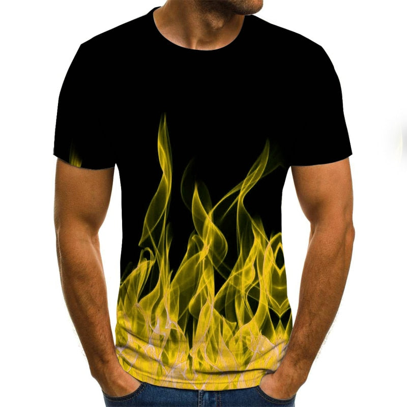 I Royal New flame men's T-shirt  short-sleeved 3D round neck eprolo 