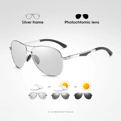 Photochromic Sunglasses Men Polarized Safety Driving Sun Glasses Anti-Glare