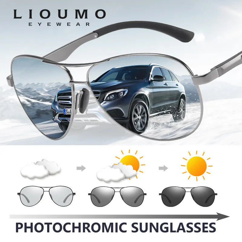 Photochromic Sunglasses Men Polarized Safety Driving Sun Glasses Anti-Glare