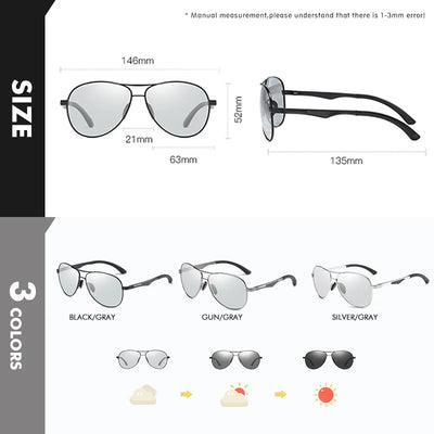 Photochromic Sunglasses Men Polarized Safety Driving Sun Glasses Anti-Glare