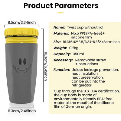 Coffee Straw Mug Portable Twist Cup Creative Plastic Insulated Mug Double Layer Cold Drink Coffee Juice Tea Cup