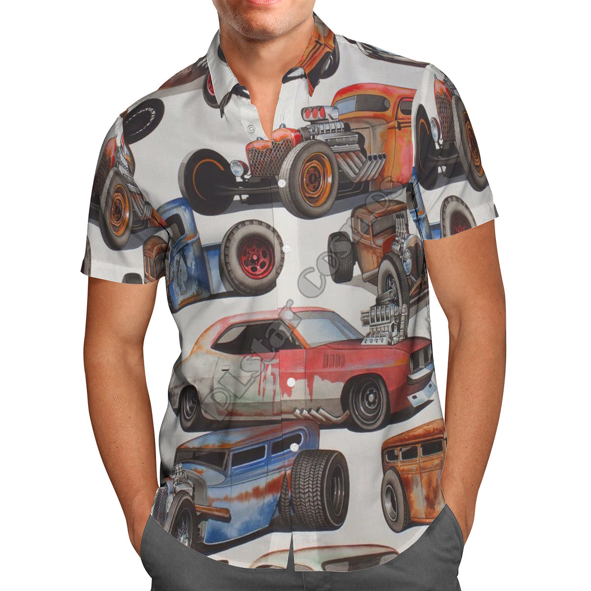 I Royal Men's Tops 3D Digital Car Printing Short Sleeve Shirts eprolo 