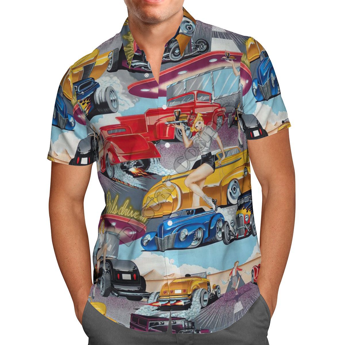 I Royal Men's Tops 3D Digital Car Printing Short Sleeve Shirts eprolo 