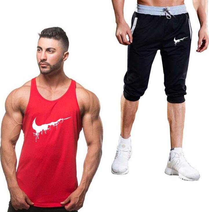 I Royal Two Pieces          Cotton Fitness Vest Men's Sleeveless Vest eprolo 