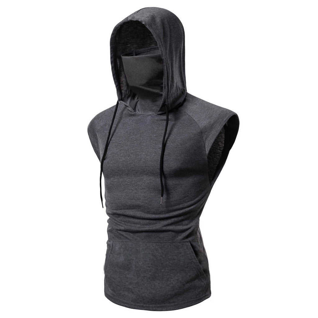 I Royal Mens Mask Button Sports Vest Hooded Splice Large Open-Forked Male Vest May 4Th eprolo 