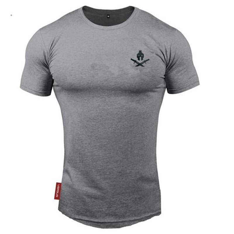 Men O-neck t-shirt cotton Sport shirts tops gym t shirt