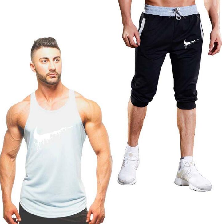 I Royal Two Pieces          Cotton Fitness Vest Men's Sleeveless Vest eprolo 