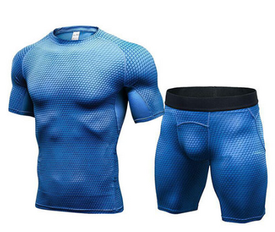 Running set T Shirt and shorts  Compression Tights Underwear Sets Crossfit Bodybuilding Fitness Sport Jerseys