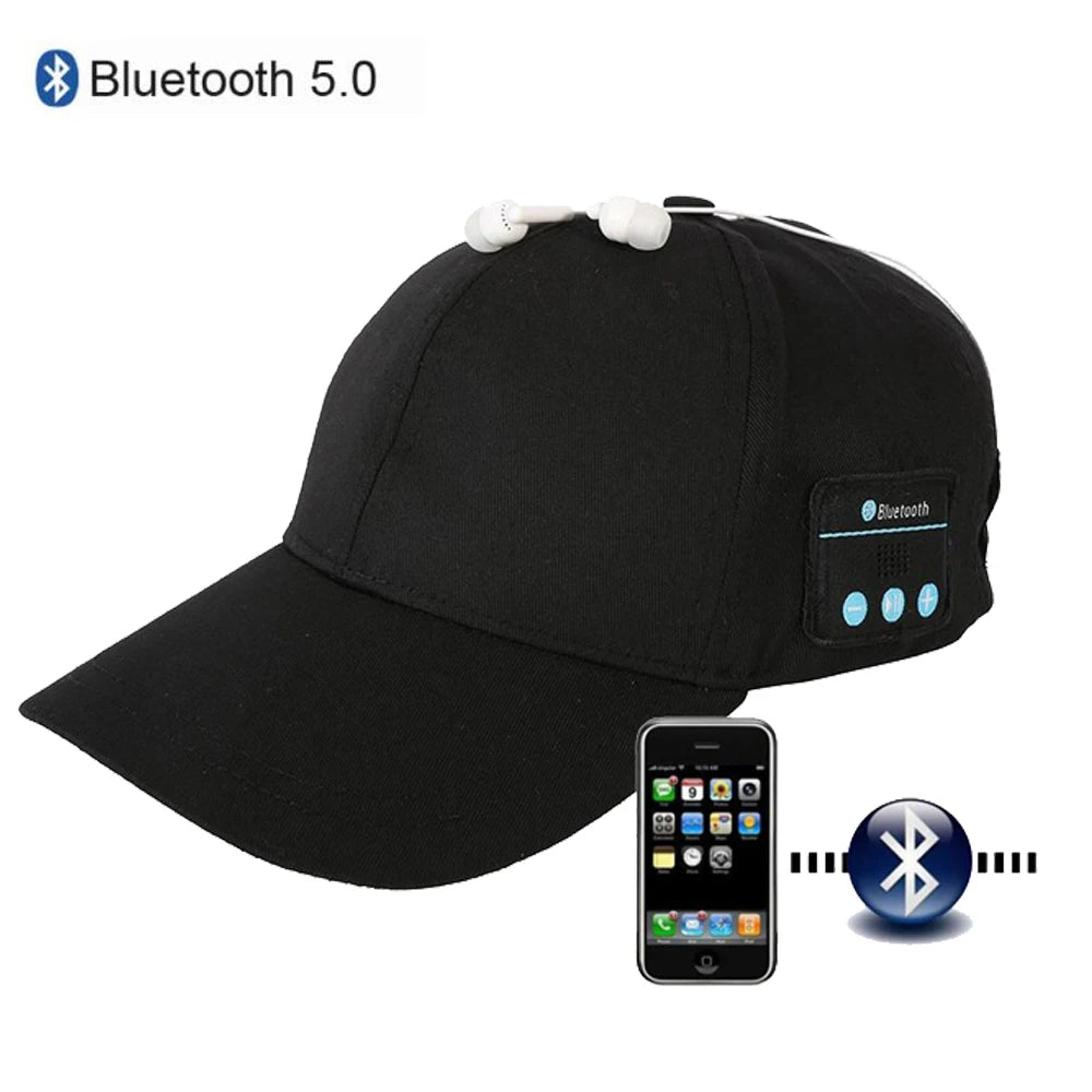 Bluetooth 5.0 Headphones Headset Baseball Cap With Stereo Earphone Mic Hands-free Earbuds