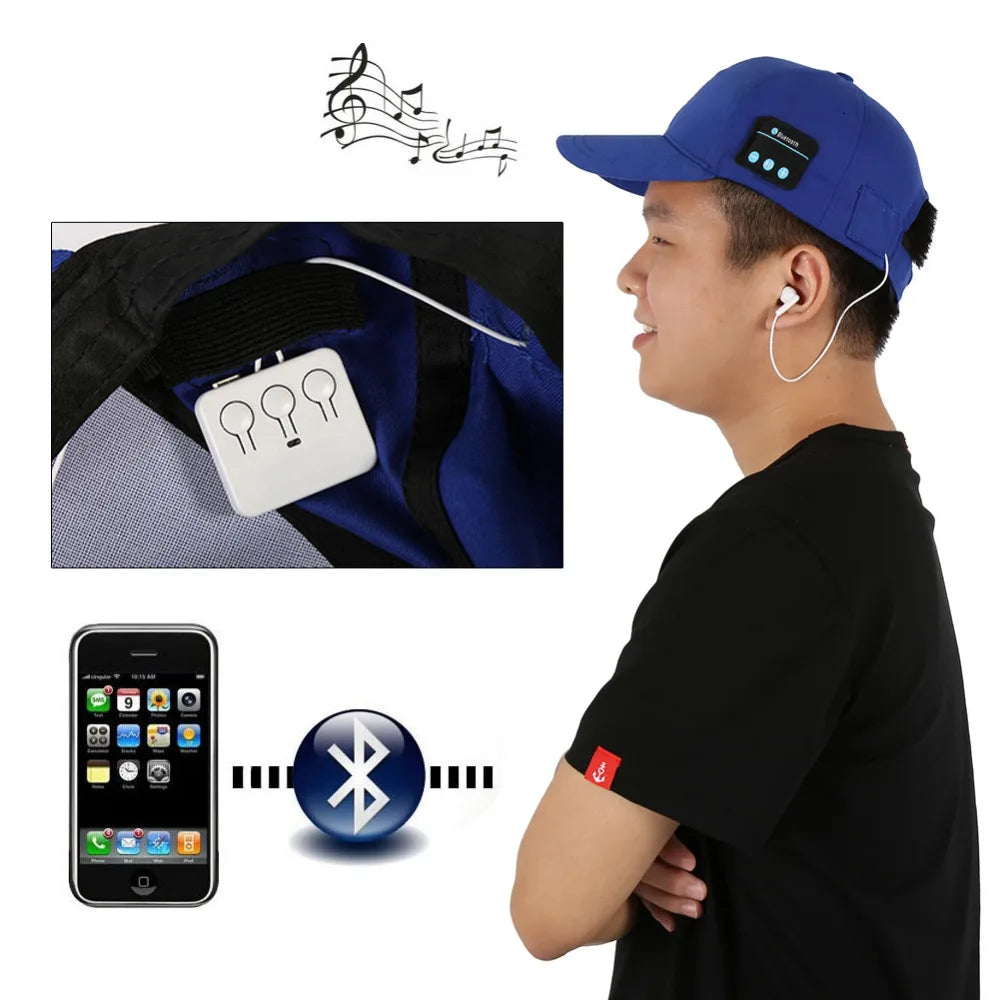 Bluetooth 5.0 Headphones Headset Baseball Cap Wireless Hats With Stereo Earphone Mic Hands-free Earbuds