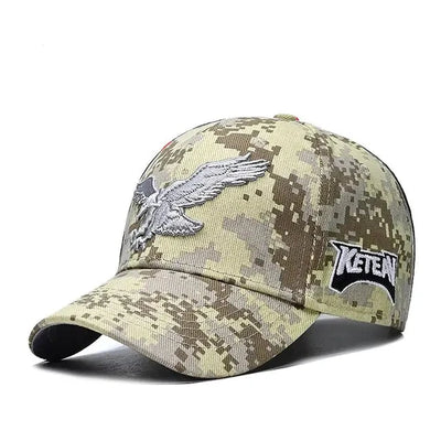 Hard Top Camouflage Embroidered Hat Men's Eagle Baseball Cap