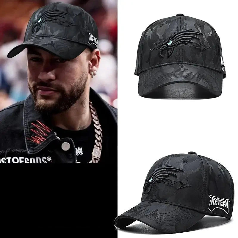 Hard Top Camouflage Embroidered Hat Men's Eagle Baseball Cap