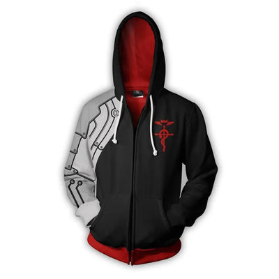 Fullmetal Alchemist Edward Elric's Autumn Zipper Jacket Hoodie Coat Anime Cosplay Sweatshirts Tracksuits Tops Clothes Drop Ship