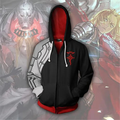 Fullmetal Alchemist Edward Elric's Autumn Zipper Jacket Hoodie Coat Anime Cosplay Sweatshirts Tracksuits Tops Clothes Drop Ship