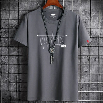 Manga Tshirt Tops Oversize Men Loose Tee 100% Cotton Short Sleeve T-shirt