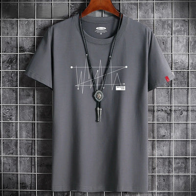 Manga Tshirt Tops Oversize Men Loose Tee 100% Cotton Short Sleeve T-shirt