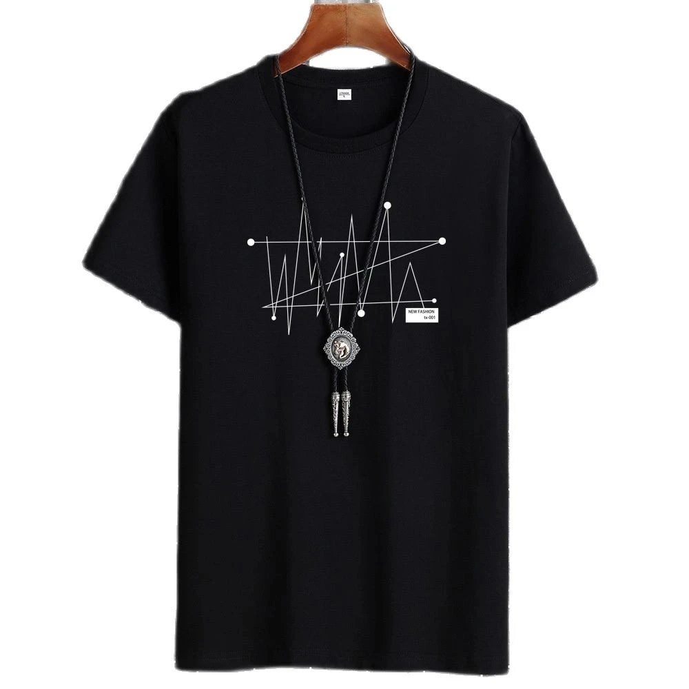 Manga Tshirt Tops Oversize Men Loose Tee 100% Cotton Short Sleeve T-shirt