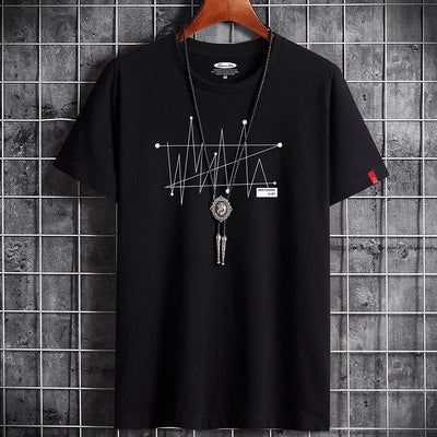 Manga Tshirt Tops Oversize Men Loose Tee 100% Cotton Short Sleeve T-shirt