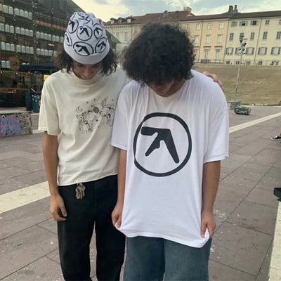 Men T-Shirt Aphex Twin Shirt 100% Cotton Print Oversized Tees Short Sleeve