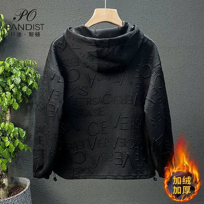 Men's Fleece Hoodie Sweatshirt Casual Style Solid Color Long Sleeve Solid Pullover Luxury 3D Letter Designer Sweatshirt Jacket