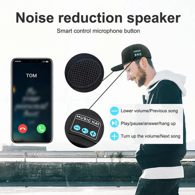 Hat with Bluetooth Speaker Adjustable Bluetooth Hat Wireless Smart Loudspeaker Cap For Outdoor Sport Baseball Cap With Mic