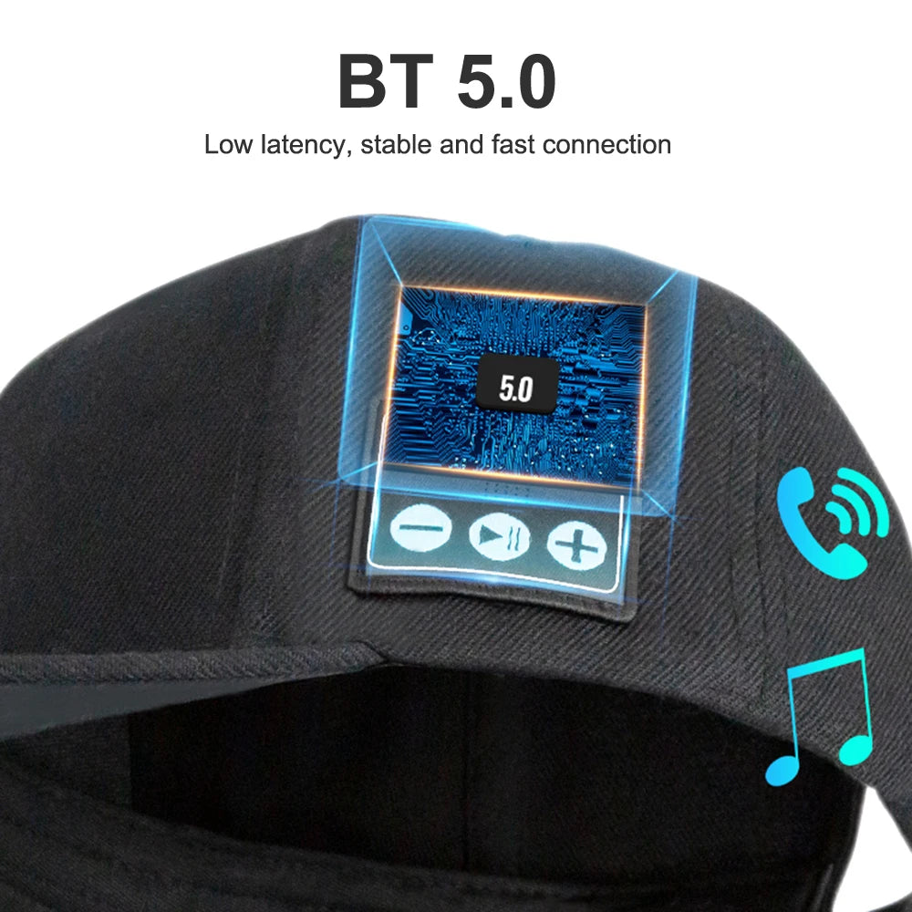 Hat with Bluetooth Speaker Adjustable Bluetooth Hat Wireless Smart Loudspeaker Cap For Outdoor Sport Baseball Cap With Mic