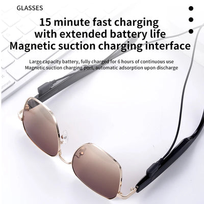 New Bluetooth Audio Smart Glasses Wireless Bluetooth Headset Outdoor UV Protection Sunglasses Men Women Nylon Lenses Eyeglasses