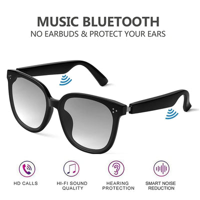 New Bluetooth Smart Glasses Men and Women Headphones Music Wireless Sunglasses Anti-Blue Light Suitable for Game Driving Travel