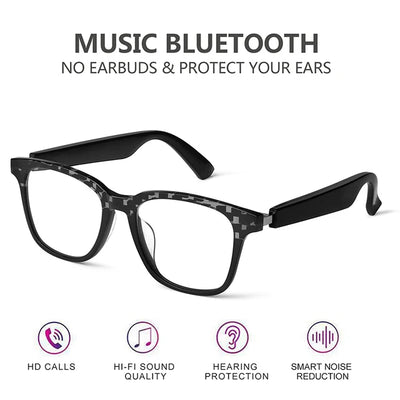 New Bluetooth Smart Glasses Men and Women Headphones Music Wireless Sunglasses Anti-Blue Light Suitable for Game Driving Travel