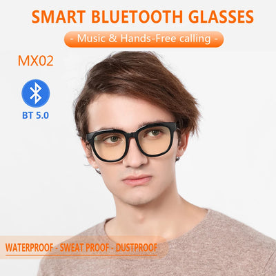 New Bluetooth Smart Glasses Men and Women Headphones Music Wireless Sunglasses Anti-Blue Light Suitable for Game Driving Travel