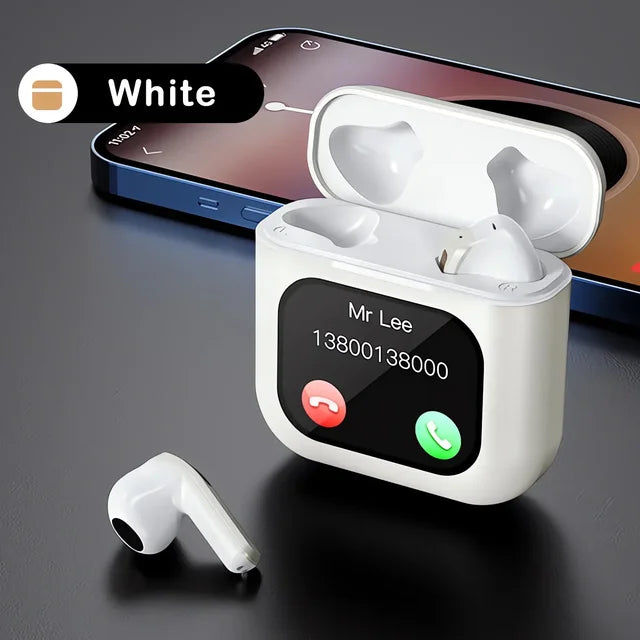 New K1 Bluetooth TWS earbuds 8G memory LED Full colour touch screen wireless earphone ENC Noise cancelling strong bass Headset