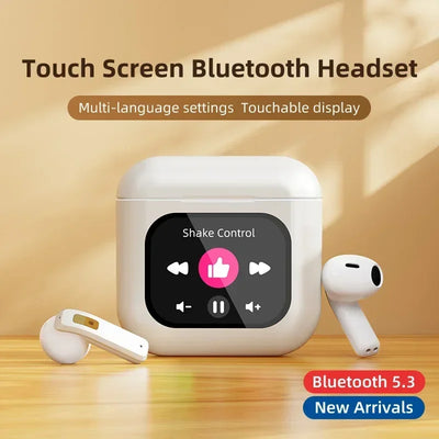 New K1 Bluetooth TWS earbuds 8G memory LED Full colour touch screen wireless earphone ENC Noise cancelling strong bass Headset