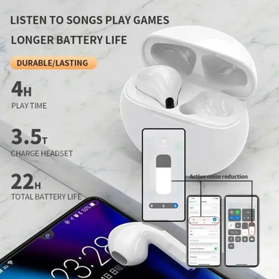 Original Lenovo Air Pro 6 TWS Wireless Bluetooth Headset Mini Pods Earbuds Earpods Earphone For Xiaomi Android IPhone Headphones