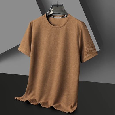 Waffle Round Neck Short Sleeved T-shirt for Men's