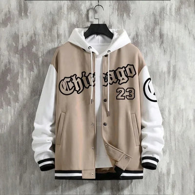 Men's baseball jacket 2023 Spring and Autumn season trendy American high street ruffian handsome young men's loose casual jacket