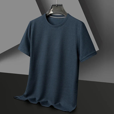 Waffle Round Neck Short Sleeved T-shirt for Men's