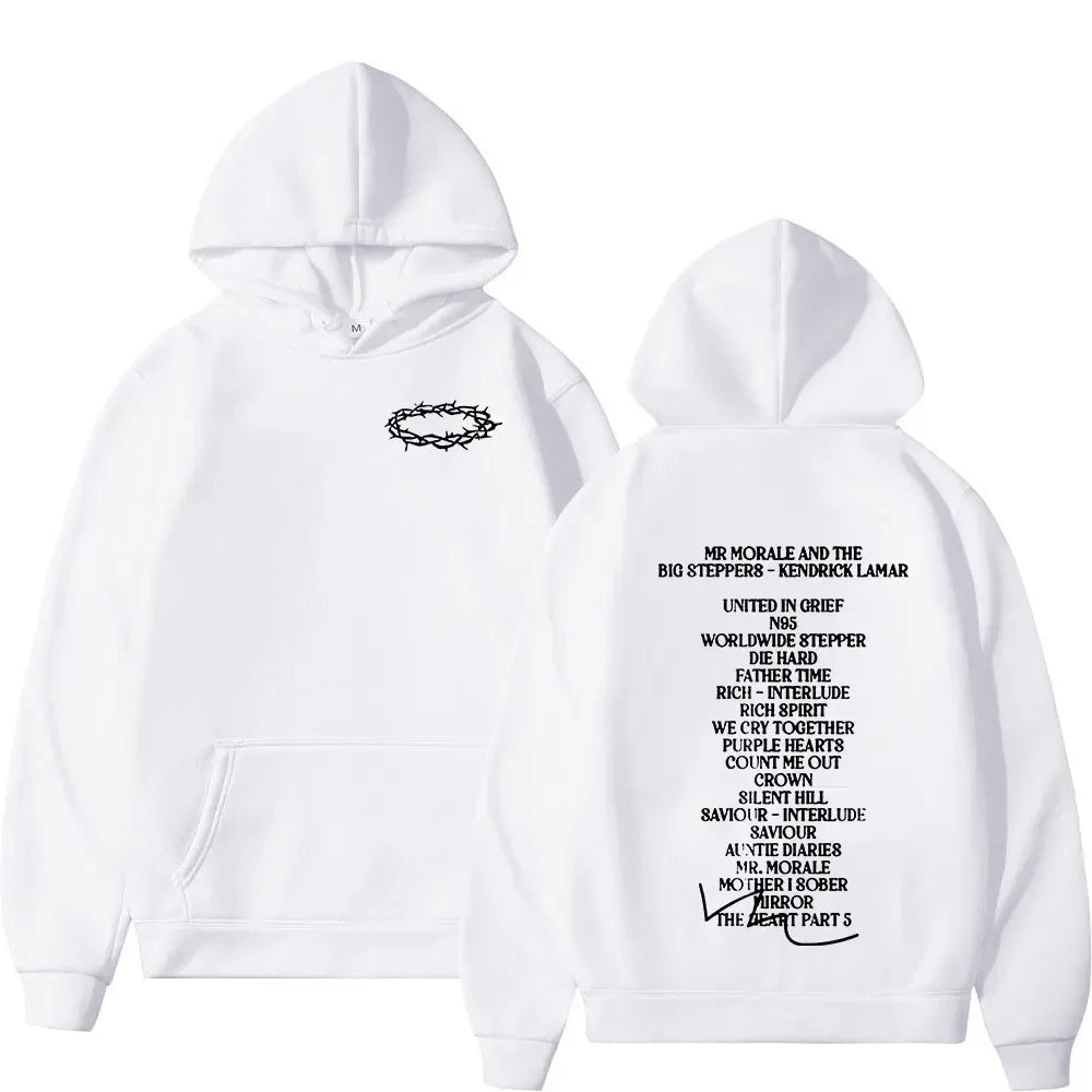 Hip Hop Rapper Kendrick Lamar Hoodie Mr. Morale and The Big Steppers Music Album Print Hoodies Men Casual Sweatshirts Streetwear