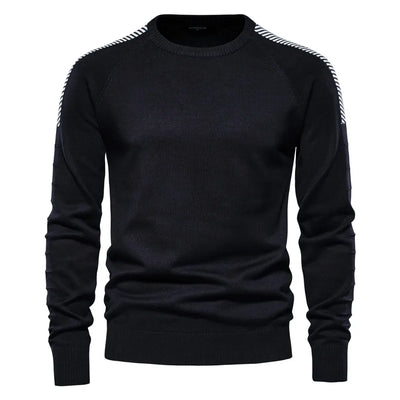 Spliced Drop Sleeve Casual O-neck Slim Fit Pullovers Men's Sweaters